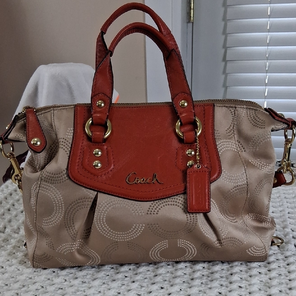 Coach Tan and Orange Women's Bag